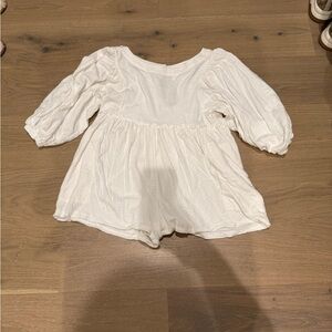 White Puff Sleeve Romper